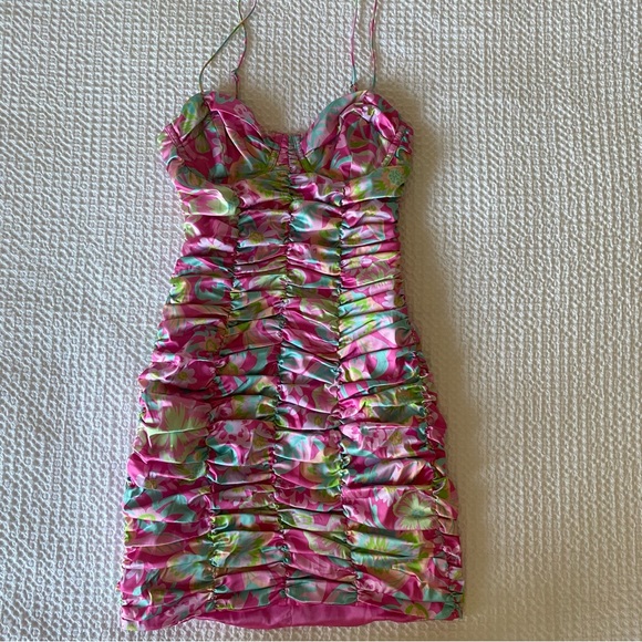 For Love and Lemons Pink Floral Julien Cami Dress - Picture 1 of 4